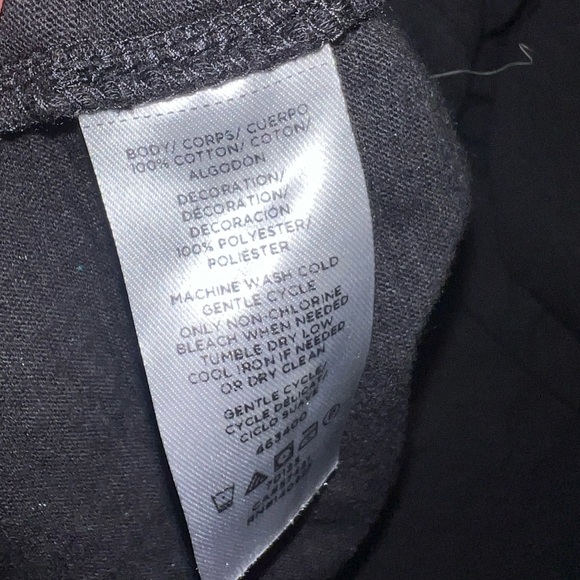 Loft Black & White Cold Shoulder Eyelet Detailed Top Size Large Petite EUC - Picture 5 of 7